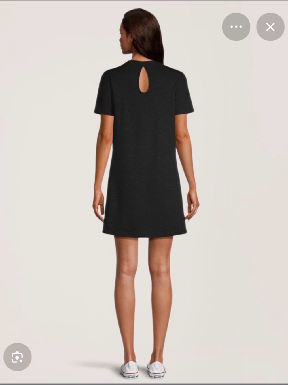 Farwest Black Short-Sleeve Keyhole Back Shift Dress - Women